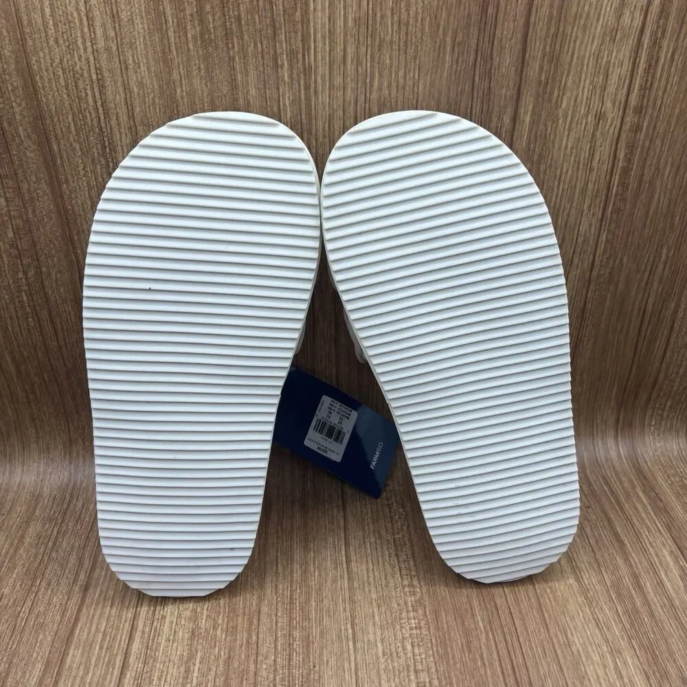 Farm Rio Monstera Off White Platform Anatomical Slides Sandals US 10/EU 42 NWT‎